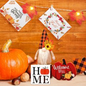 Fall Gnome Tiered Tray Decorations Set Farmhouse Pumpkin Decor Autumn Maple Leaf Table Centerpieces With Fall String Lights Thankgiving Day Fall (Option: W13667821)