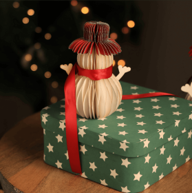 Honeycomb Handmade Paper Snowman - Holiday Decor (Option: White)