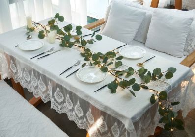 Forest-themed Eucalyptus Leaf Wreath LED Decorative Light, Trendy And Stylish Holiday Decoration, Perfect For Photos In The Living Room And Bedro (Option: 1PC)