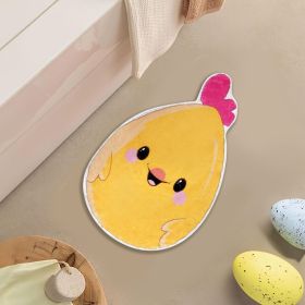 Chick Bathroom Rug 24x15 Inch Spring Welcome Doormat Cute Non-Slip Washable Carpet For Bathroom Bedroom Living Room Spring Bathroom Decor Easter (Option: Yellow)