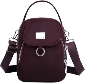 Women Crossbody Bag Nylon Messenger Bags Simple Purse For Work, Multi-pocket Storage Shoulder Handbag (Option: WineRed)
