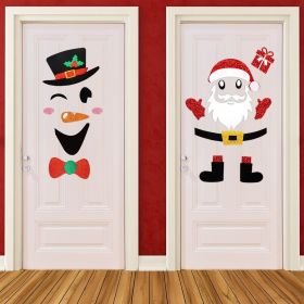 2PCS Christmas Felt Door Stickers Decoration (Option: W13254280)