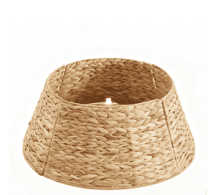 Christmas Tree Collars, Rattan Tree Skirts And Stand Base Covers, Christmas Decorations (Option: Yellow 24IN)