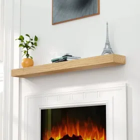 Fireplace Mantel, 60" Wood Floating Fireplace Shelf, Wall Mounted Handcrafted Wood Brack, Mantels Over Fireplace With Upgraded Resin End Caps,60" (Option: defaulttitle)