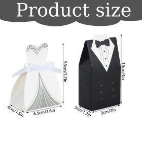 Wedding Tuxedo Gift Boxes With Ribbon (Option: W13471064)