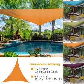 13.12ft Shade Sail Patio Cover Shade Canopy Camping Sail Awning Sail Sunscreen Shelter Triangle Cover (Option: Orange)