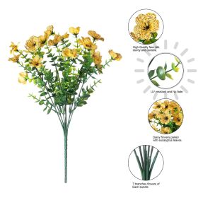 Artificial Outdoor UV-proof Decorative Simulation Green Plant Plastic Flowers (Option: Yellow)