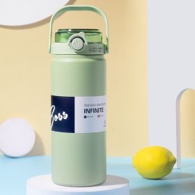 316 Stainless Steel Insulated Mug For Men And Women With Straw, Dual Purpose Drinking Cup, Large Capacity Portable Thermos (Option: Green)