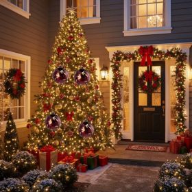 4PCS Set Christmas Glass Ball Ornaments Hanging Tree Decorations Shiny Holiday Party Decor Xmas Tree Decorations FBA Shipment (Option: Default title)