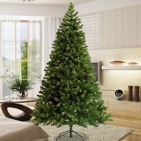 Pre-lit Christmas Tree 6ft Artificial Hinged Xmas Tree With Foldable Stand (Option: Green)