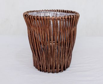 Handmade Willow Wicker Planter Basket Boho Rustic Home Decor (Option: Brown)