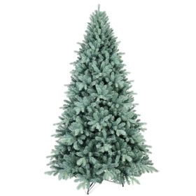Dropship Artificial 8ft Blue Green Tint Christmas Tree With 2458 PE PVC Mixed Branch Tips, Memory Wire Iron Wire, Hinged Premium & Foldable Base (Option: Default title)