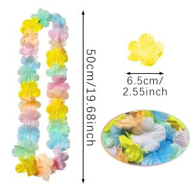 24 Birthday Party Flowers Lei Summer Colorful Tropical Flower Necklaces Lei Hawaii Luau Dance Party Favors Decoration Bulk For Holiday Birthday B (Option: 24 PCS)