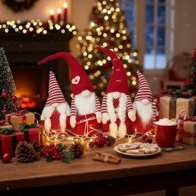 4PCS Set Tall Christmas Gnome Family Red Halloween Decorations Harvest Festival Autumn Indoor Outdoor Holiday Display FBA Shipment (Option: Default title)