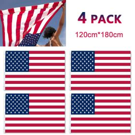 American Flags For Outside 4X6 FT USA Flag - Premium US Flag 120X180cm Heavy Duty Outdoor Large Nylon Flag Stars With Brass Grommets (Option: 4pcs)