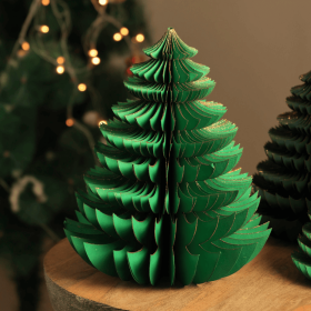 Handmade Green Paper Tree Festive Holiday -10.62X10.62X13inch (Option: Green)