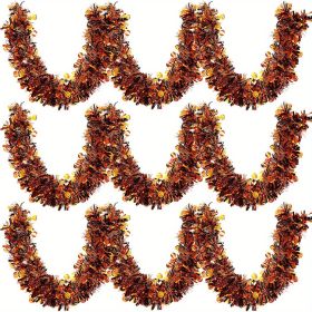 3 Pack 6.56 Ft Halloween Tinsel Garland With Pumpkin Sequins Orange Black Mixed Colors Glitter Metallic Tinsel Decoration Twisted Garland For Hal (Option: 3Pack Halloween decoration)