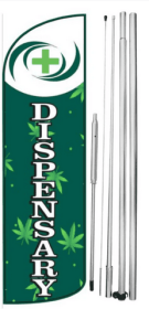 Dispensary Windless Flag And Pole Assembly Kit For Businesses And Events (Option: Dispensary Flag and Pole)