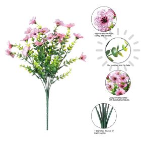 Artificial Outdoor UV-proof Decorative Simulation Green Plant Plastic Flowers (Option: Pink)