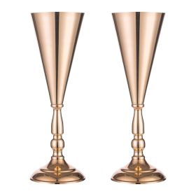 2 Pcs Golden Vase Flower Wedding Centerpieces (Option: W13732756)