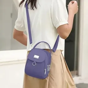 Women Crossbody Bag Nylon Messenger Bags Simple Purse For Work, Multi-pocket Storage Shoulder Handbag (Option: Purple)