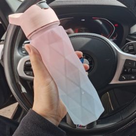 Spray Water Bottle For Girls Outdoor Sport Fitness Water Cup Large Capacity Spray Bottle Drinkware Travel Bottles Kitchen Gadgets (Option: Powder blue gradient)