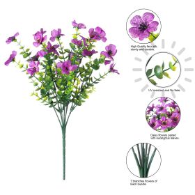 Artificial Outdoor UV-proof Decorative Simulation Green Plant Plastic Flowers (Option: Purple)