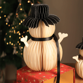 Honeycomb Handmade Paper Snowman -White-Festive (Option: White)