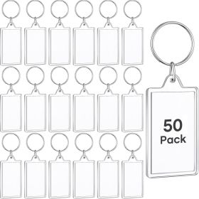 50-pack Transparent Acrylic Photo Keychains, Blank Photo Insert Key Rings, DIY Personalized Gifts, Perfect For Family And Friends (Option: 100YKLYSKYY695)