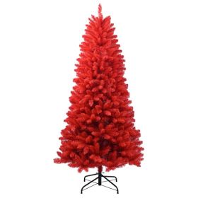 Artificial 4ft Red Christmas Tree With 456 PVC Branch Tips, Hinged Premium & Foldable Base For Indoor Holiday Decorating (Option: Default title)