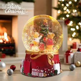 Christmas Snow Globes Gingerbread Man Village House In Cup Christmas Snow Globe With 8 Songs Color Changing Battery Operated Musical Box For Chri (Option: Antique)
