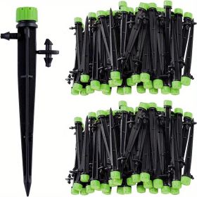 20pcs/50pcs Drip Emitters Perfect For 4/7mm Tube PE Pipe; 8 Holes; Adjustable 360 Degree Water Flow Irrigation Drippers On Stake For Flower Bed; (Quantity: 50pcs, Color: Green)