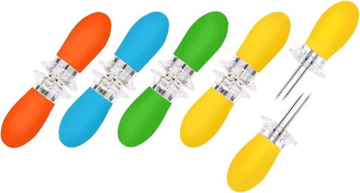 10Pcs 5 Pairs Corn Cob Holders Stainless Steel Corn On The Cob Holders BBQ Fork Skewers For Home Cooking Parties Camping Clearance (Option: 10 pieces  5 pairs)