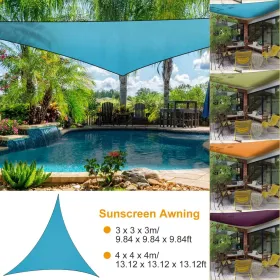 13.12ft Shade Sail Patio Cover Shade Canopy Camping Sail Awning Sail Sunscreen Shelter Triangle Cover (Option: Blue)