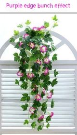 Simulation Plant Morning Glory Ratten For Wall Hanging Decoration (Option: Purple Fringe)