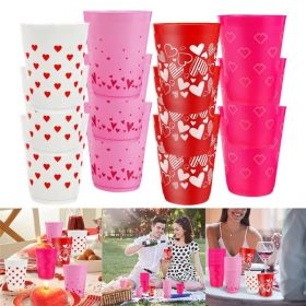 12 Pcs Multi Colors Valentine's Day Plastic Cups (Option: 12pcs)