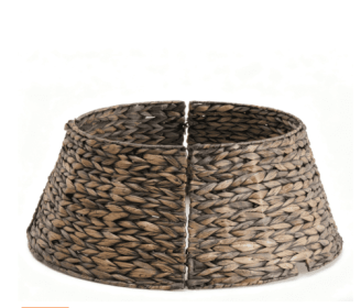 Christmas Tree Collars, Rattan Tree Skirts And Stand Base Covers, Christmas Decorations (Option: Black 24IN)