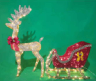 Outdoor Courtyard Decoration For Christmas Deer Pulling Carts (Option: Gold)