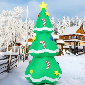 5 FT Christmas Inflatables Tree Outdoor Decorations Blow Up Tree Yard Decoration With Built-in LEDs For Xmas Holiday Party Indoor Garden Lawn Dec (Option: Green)